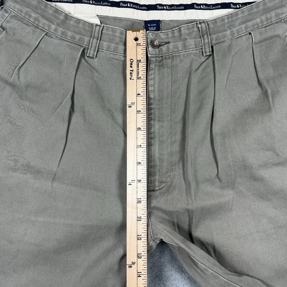 Polo Ralph Lauren Pants Mens 36x30 Khaki‎ Hammond Pleated Chino Classic RN41381
